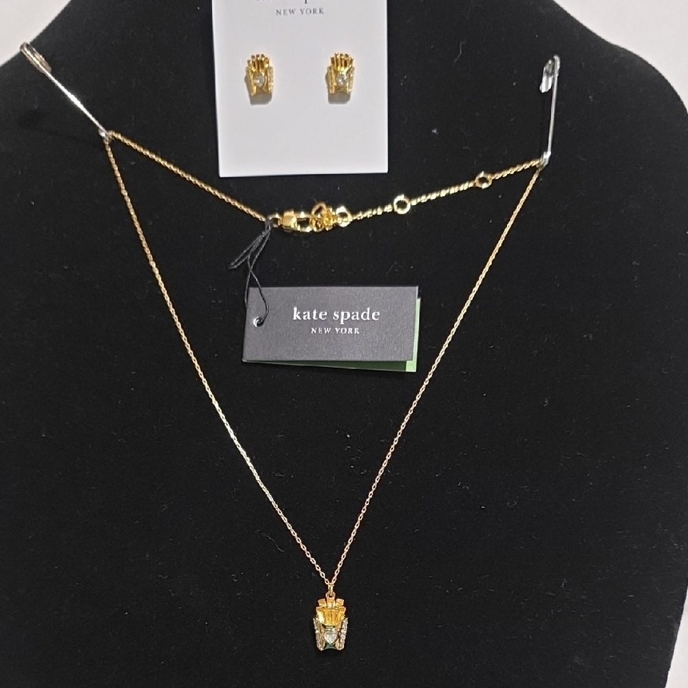 Kate Spade "What A Snack" Gold Necklace Minimalist Design‎
